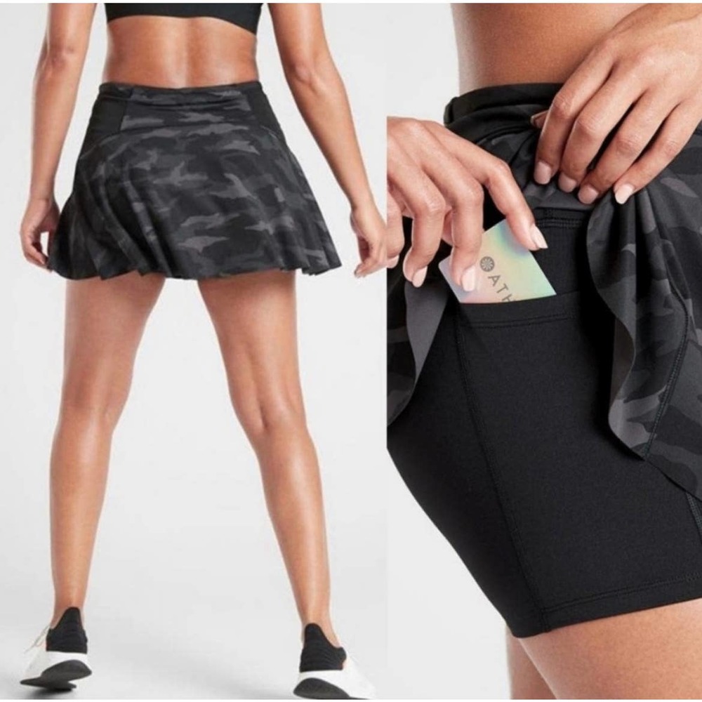 Athleta Match Point Skort Black Gray Camo Women’s size Small